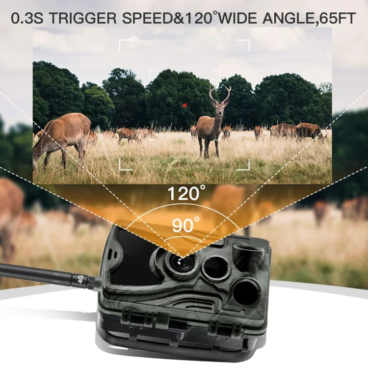 Camera săn bắn ngoài trời 4K 4G HC-801Pro điều khiển từ xa qua APP trên điện thoại di động xem ảnh và video mọi lúc, phích cắm EU, phích cắm US, phích cắm AU