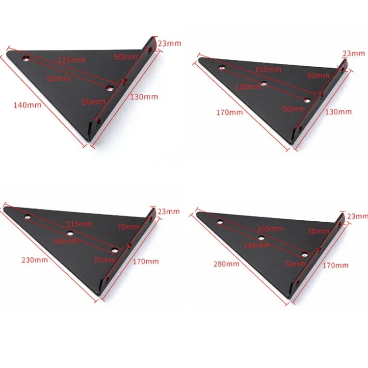 Giá đỡ kệ tường tam giác chịu lực vô hình kèm ốc vít, 140x130mm Đen, 170x130mm Đen, 230x170mm Đen, 280x170mm Đen, 140x130mm Trắng, 170x130mm Trắng, 230x170mm Trắng, 280x170mm Trắng
