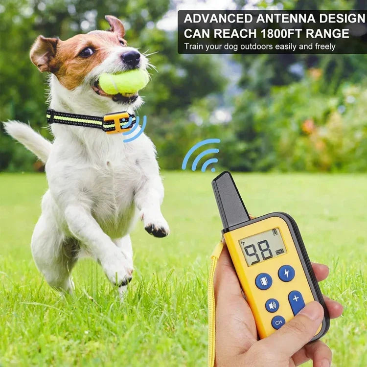 Vòng Cổ Huấn Luyện Chó Điều Khiển Từ Xa 800m Chống Sủa, Rung, Điện Giật