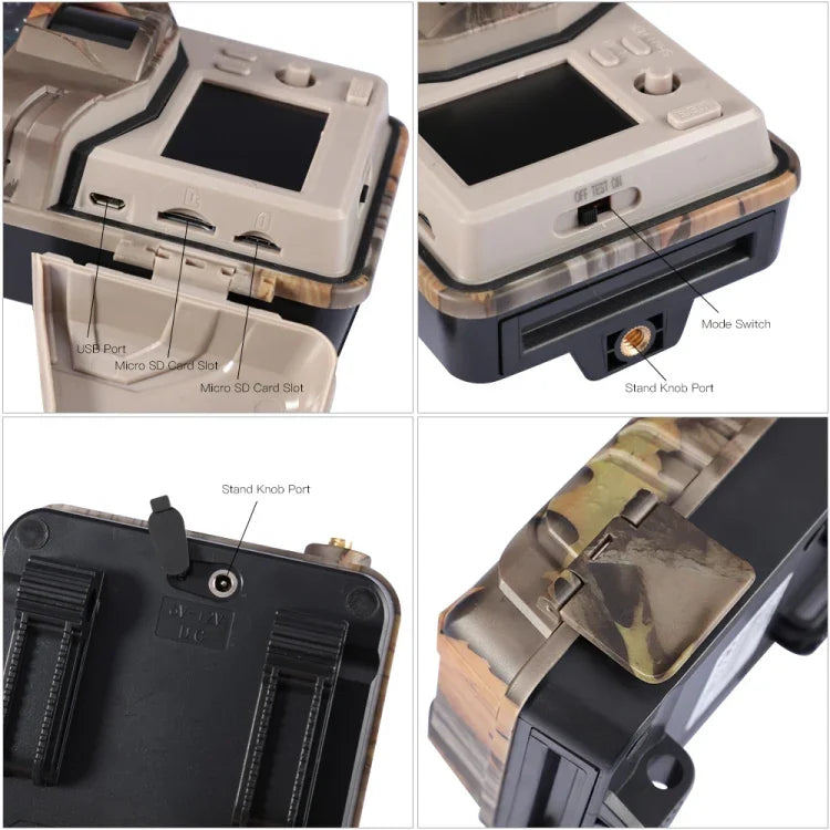 Camera săn bắn theo dõi động vật hoang dã 20MP 2K bẫy ảnh tầm nhìn ban đêm 4G SMS MMS SMTP giám sát di động HC-900LTE