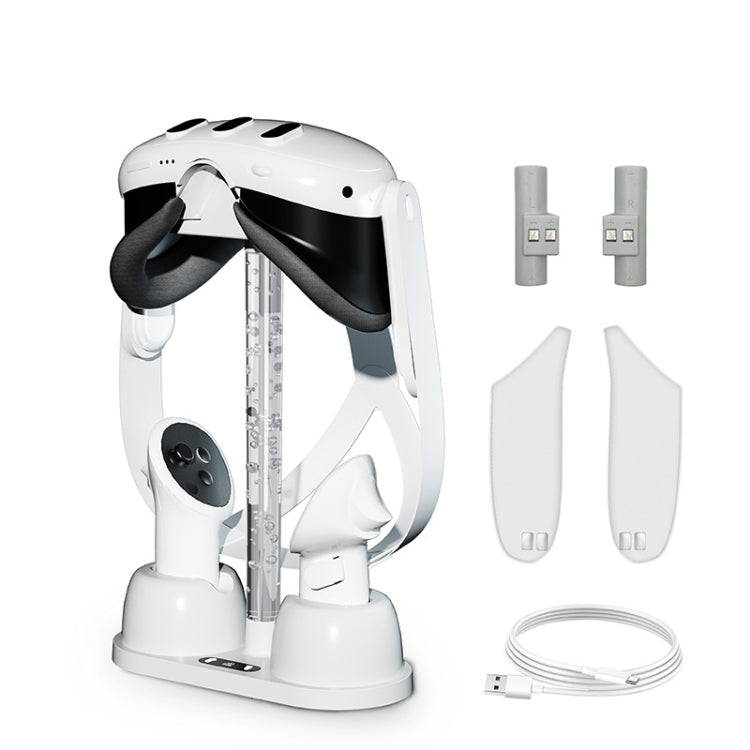 Giá đỡ lưu trữ và sạc kính VR Meta Quest 3 với đèn RGB mát mẻ, đế sạc