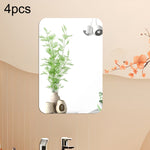 Decal dán tường gương acrylic hình chữ nhật góc tròn 3D, trang trí nhà, gương mềm, 4 cái 15cm x 10cm, 4 cái 20cm x 13cm, 4 cái 30cm x 20cm, 4 cái 42cm x 27cm