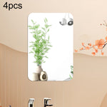 Decal dán tường gương acrylic hình chữ nhật góc tròn 3D, trang trí nhà, gương mềm, 4 cái 15cm x 10cm, 4 cái 20cm x 13cm, 4 cái 30cm x 20cm, 4 cái 42cm x 27cm