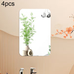 Decal dán tường gương acrylic hình chữ nhật góc tròn 3D, trang trí nhà, gương mềm, 4 cái 15cm x 10cm, 4 cái 20cm x 13cm, 4 cái 30cm x 20cm, 4 cái 42cm x 27cm