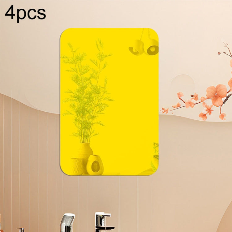 Decal dán tường gương acrylic hình chữ nhật góc tròn 3D, trang trí nhà, gương mềm, 4 cái 15cm x 10cm, 4 cái 20cm x 13cm, 4 cái 30cm x 20cm, 4 cái 42cm x 27cm