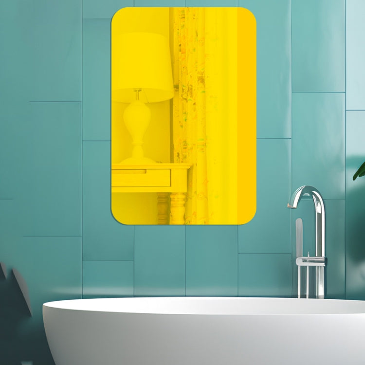 Decal dán tường gương acrylic hình chữ nhật góc tròn 3D, trang trí nhà, gương mềm, 4 cái 15cm x 10cm, 4 cái 20cm x 13cm, 4 cái 30cm x 20cm, 4 cái 42cm x 27cm