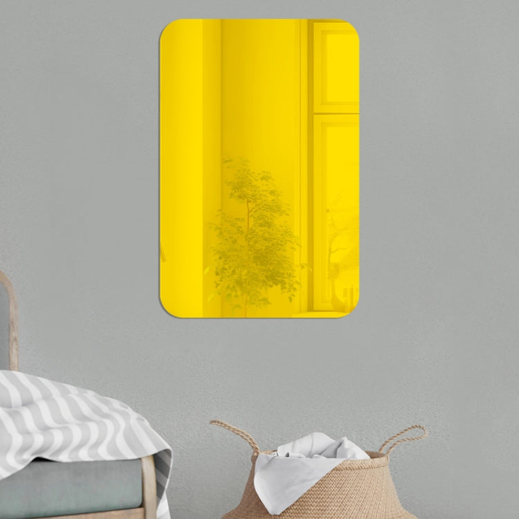 Decal dán tường gương acrylic hình chữ nhật góc tròn 3D, trang trí nhà, gương mềm, 4 cái 15cm x 10cm, 4 cái 20cm x 13cm, 4 cái 30cm x 20cm, 4 cái 42cm x 27cm