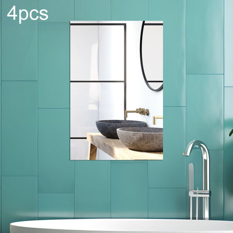 4 chiếc mô hình góc vuông hình chữ nhật decal gương acrylic nổi 3D dán tường, 15cm x 10cm, 20cm x 13cm, 30cm x 20cm, 42cm x 27cm