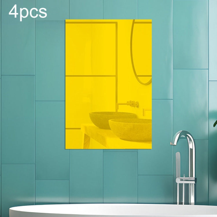 4 chiếc mô hình góc vuông hình chữ nhật decal gương acrylic nổi 3D dán tường, 15cm x 10cm, 20cm x 13cm, 30cm x 20cm, 42cm x 27cm