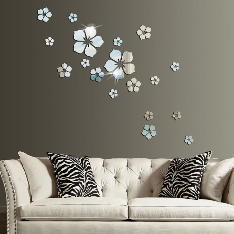 Bộ 18 chiếc decal gương acrylic hoa anh đào dán tường phòng khách phòng ngủ trang trí nền tường, hoa anh đào