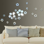 Bộ 18 chiếc decal gương acrylic hoa anh đào dán tường phòng khách phòng ngủ trang trí nền tường, hoa anh đào