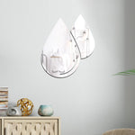 Bộ 2 chiếc decal gương acrylic giọt nước nổi 3D dán tường phòng khách phòng ngủ trang trí, gương mềm, giọt nước