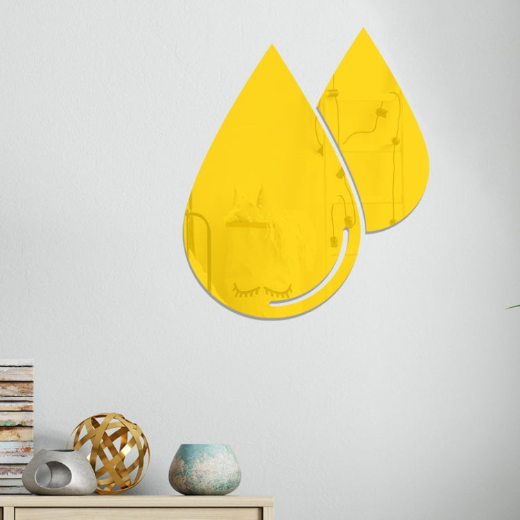 Bộ 2 chiếc decal gương acrylic giọt nước nổi 3D dán tường phòng khách phòng ngủ trang trí, gương mềm, giọt nước