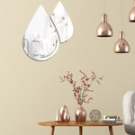 Bộ 2 chiếc decal gương acrylic giọt nước nổi 3D dán tường phòng khách phòng ngủ trang trí, gương mềm, giọt nước