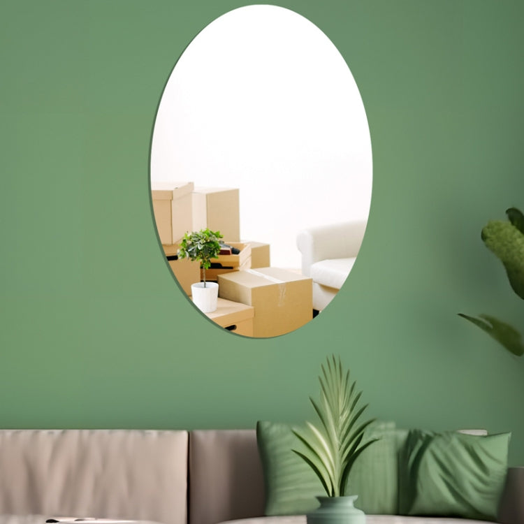 Decal gương acrylic hình bầu dục nổi 3D trang trí nhà, gương mềm, 15cm x 10cm, 20cm x 13cm, 30cm x 20cm, 42cm x 27cm