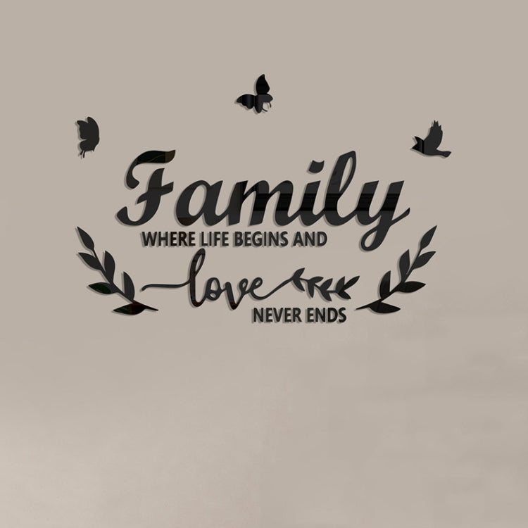 Decal gương acrylic Familylove nổi 3D dán tường trang trí nhà tự dính, Familylove