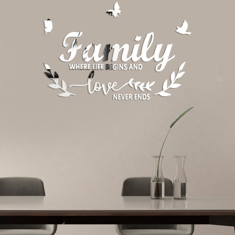 Decal gương acrylic Familylove nổi 3D dán tường trang trí nhà tự dính, Familylove