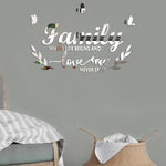 Decal gương acrylic Familylove nổi 3D dán tường trang trí nhà tự dính, Familylove