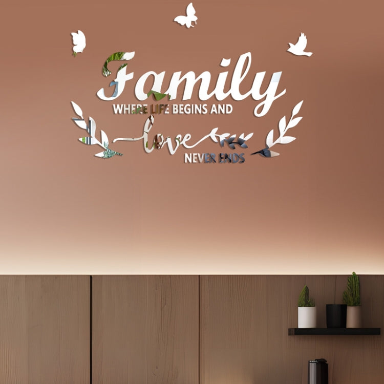 Decal gương acrylic Familylove nổi 3D dán tường trang trí nhà tự dính, Familylove