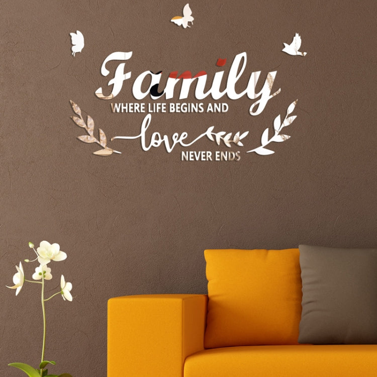 Decal gương acrylic Familylove nổi 3D dán tường trang trí nhà tự dính, Familylove