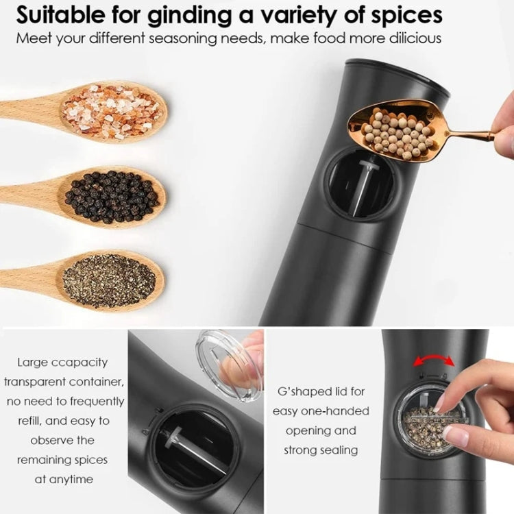 Máy xay muối và tiêu điện cảm ứng trọng lực, điều chỉnh độ thô, có đèn LED