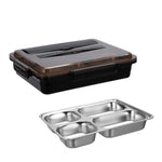 Hộp cơm inox 304 giữ nhiệt chống rò rỉ cho sinh viên ký túc xá, hộp bento 4 ngăn màu hồng, 4 ngăn màu đen, 4 ngăn màu xanh dương, 5 ngăn màu hồng