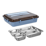 Hộp cơm inox 304 giữ nhiệt chống rò rỉ cho sinh viên ký túc xá, hộp bento 4 ngăn màu hồng, 4 ngăn màu đen, 4 ngăn màu xanh dương, 5 ngăn màu hồng
