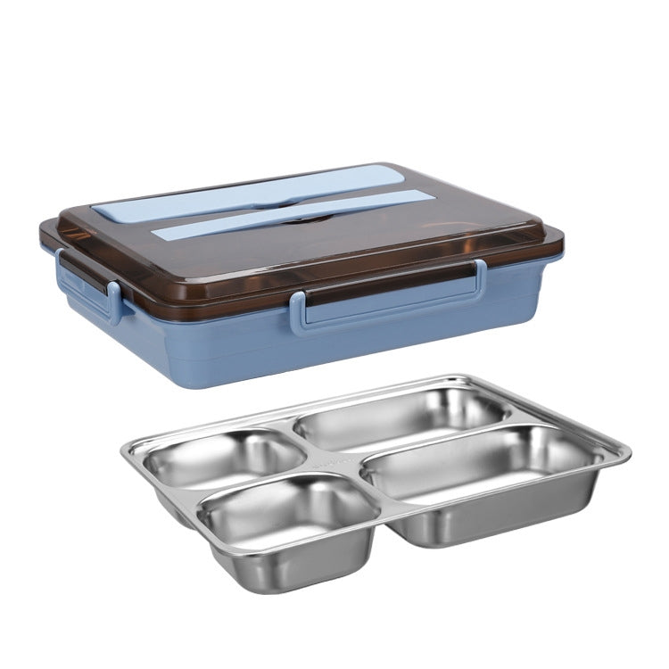 Hộp cơm inox 304 giữ nhiệt chống rò rỉ cho sinh viên ký túc xá, hộp bento 4 ngăn màu hồng, 4 ngăn màu đen, 4 ngăn màu xanh dương, 5 ngăn màu hồng