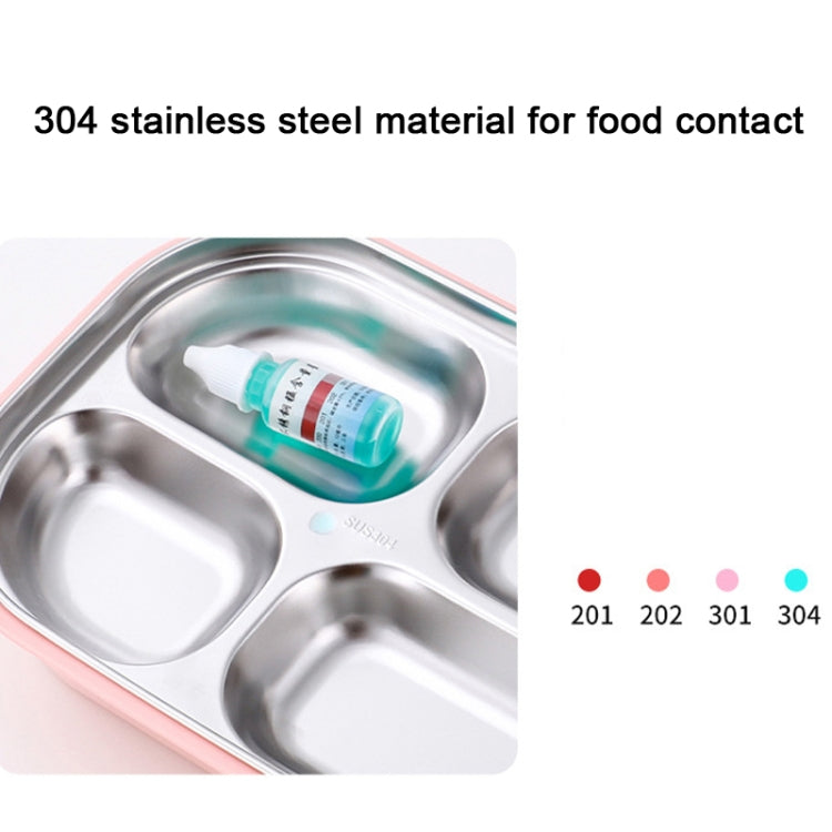 Hộp cơm inox 304 giữ nhiệt chống rò rỉ cho sinh viên ký túc xá, hộp bento 4 ngăn màu hồng, 4 ngăn màu đen, 4 ngăn màu xanh dương, 5 ngăn màu hồng