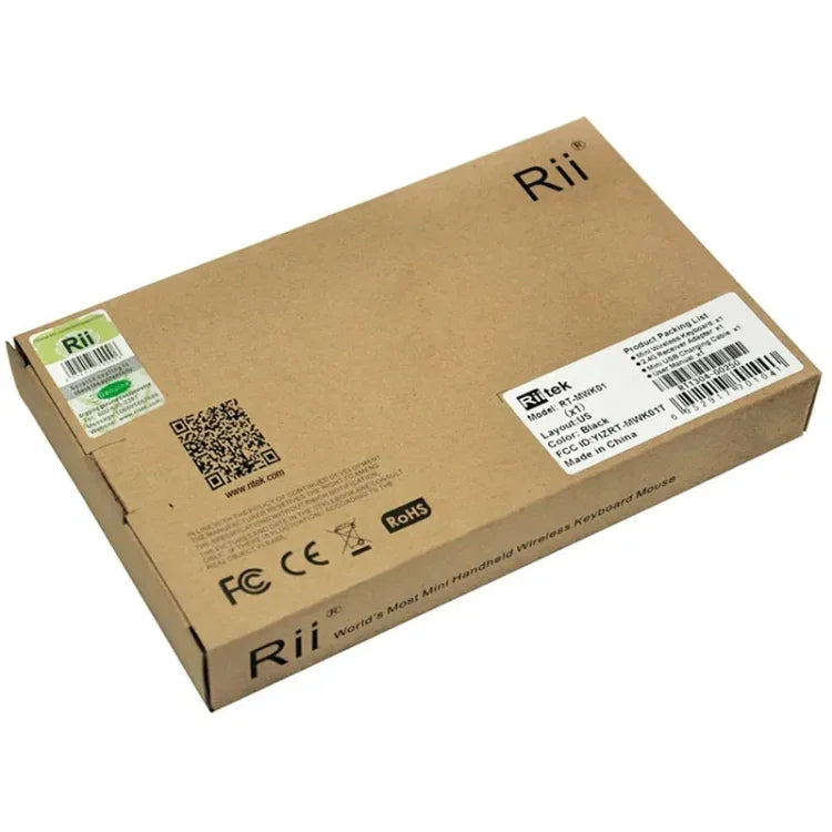 Bộ bàn phím mini không dây cổ điển Rii X1 2.4G gồm bàn phím số và chuột tích hợp