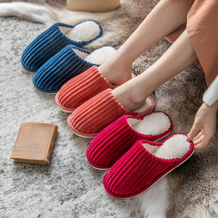 Dép bông nhung cotton mùa đông ấm áp, đế dày chống trượt, giày đế bằng, cỡ 36-37, 38-39, 40-41, 42-43, 44-45