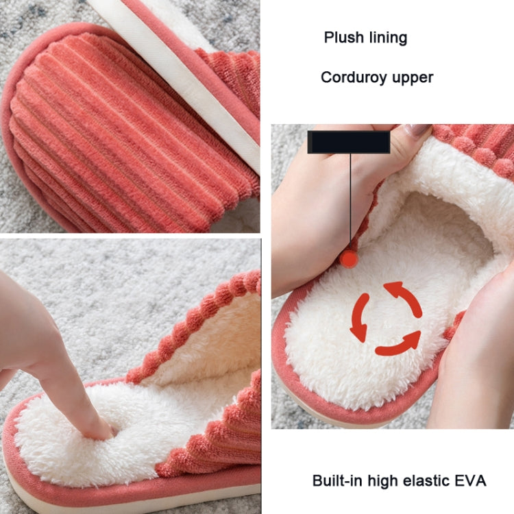 Dép bông nhung cotton mùa đông ấm áp, đế dày chống trượt, giày đế bằng, cỡ 36-37, 38-39, 40-41, 42-43, 44-45