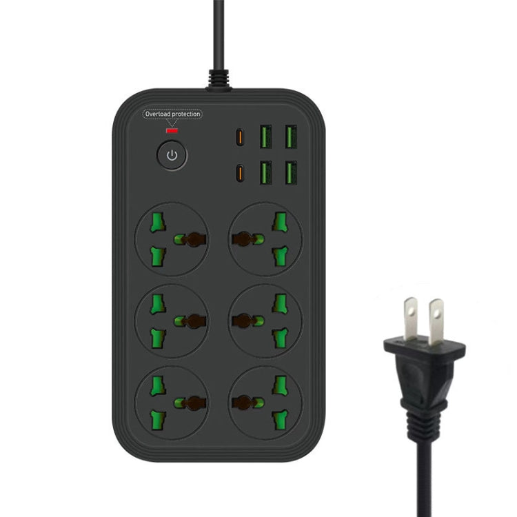 Ổ cắm đa năng chống cháy T24 2m 3000W 6 ổ cắm + PD + 4 cổng USB có công tắc, phích cắm UK, phích cắm US