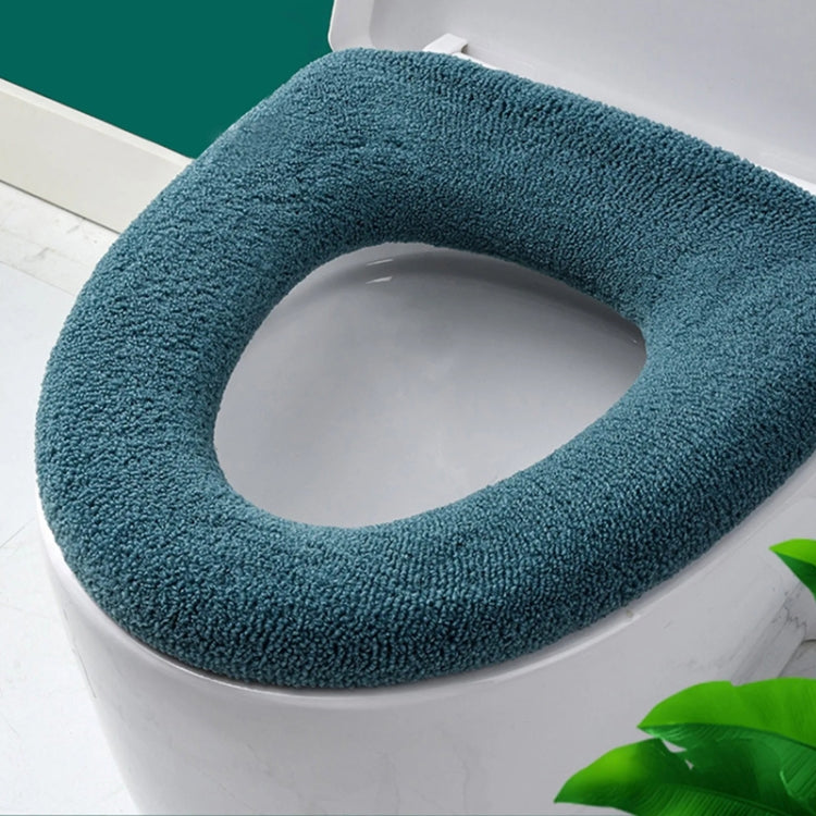 Miếng lót bồn cầu dệt kim có thể giặt, dày dặn, ấm áp, có tay cầm màu hồng, xám, xanh, loại phẳng màu hồng, xám, xanh