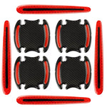 8pcs/set Car Door Handle Rearview Mirror Safety Warning Protective Reflective Sticker, Red, Yellow, White, Blue, Fluorescent Green