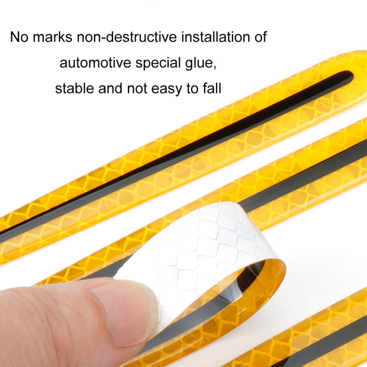 8pcs/set Car Door Handle Rearview Mirror Safety Warning Protective Reflective Sticker, Red, Yellow, White, Blue, Fluorescent Green