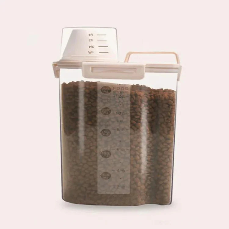 Thùng đựng thức ăn cho thú cưng, 4 khóa, chống ẩm, hộp đựng thức ăn cho chó, 1.5L, 2.5L
