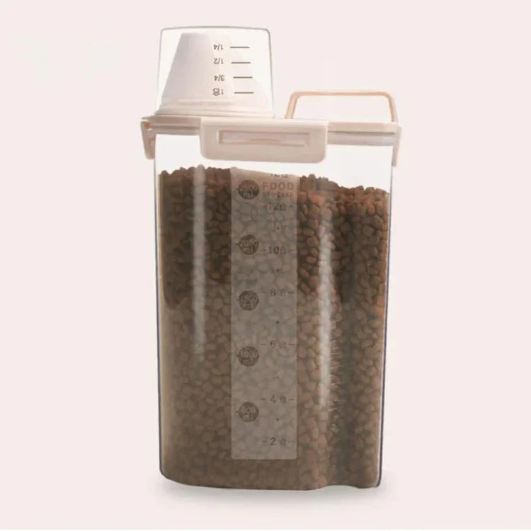 Thùng đựng thức ăn cho thú cưng, 4 khóa, chống ẩm, hộp đựng thức ăn cho chó, 1.5L, 2.5L