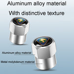 4pcs /Set Car Labeled Metal Tire Valve Caps Automobile Universal Modified Valve Covers, Car Labeled
