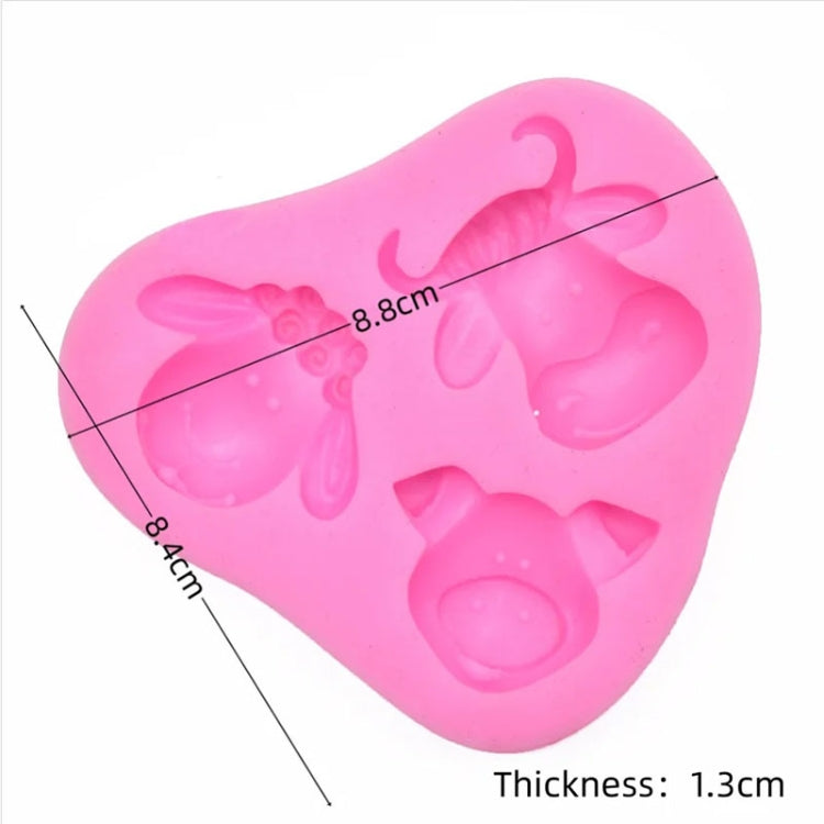 Khuôn Silicone Hình Động Vật Hoạt Hình Ba Chiều Dụng Cụ Trang Trí Bánh Fondant Nướng, 1286, 0599