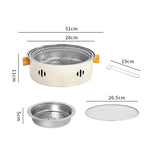 Bếp nướng than inox ngoài trời, bếp nấu cắm trại, bếp nướng quanh ấm trà, kiểu A, kiểu B