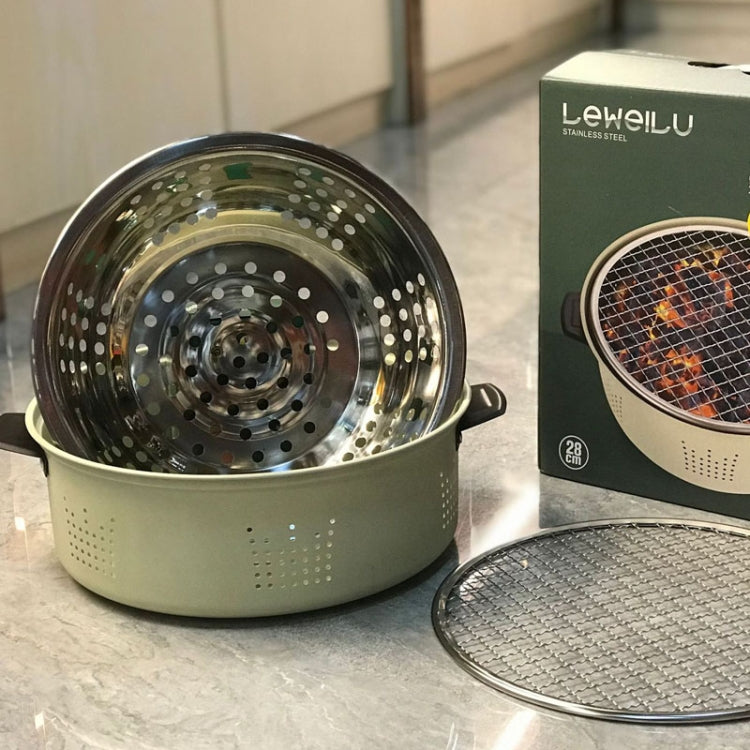 Bếp nướng than inox ngoài trời, bếp nấu cắm trại, bếp nướng quanh ấm trà, kiểu A, kiểu B