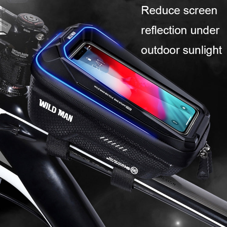 Túi đựng thiết bị xe đạp WILD MAN MS66 1.2L vỏ cứng EVA, túi trước khung xe, túi điện thoại cảm ứng, MS66