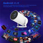 Máy chiếu thông minh HY300 hệ điều hành Android 11.0, độ sáng 120 lumen, máy chiếu di động, phích cắm US, UK, AU, EU