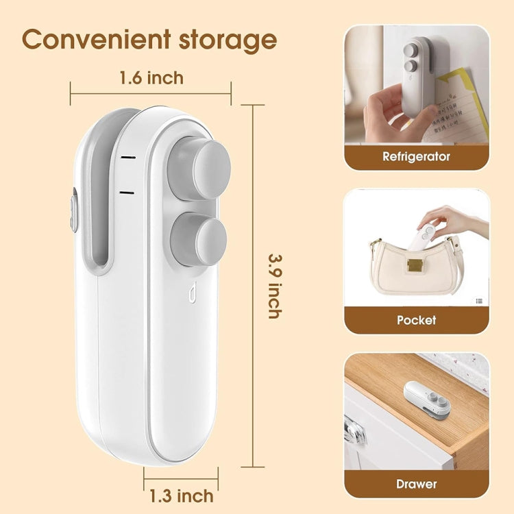 Máy hàn miệng túi mini gia đình 2 trong 1 có nam châm sạc lại, màu trắng 2 trong 1, màu xanh 2 trong 1