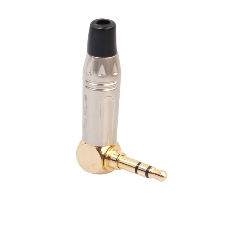 Phích cắm hàn dây tai nghe stereo 3.5mm hình chữ L góc 90 độ hợp kim kẽm, hợp kim kẽm