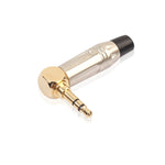 Phích cắm hàn dây tai nghe stereo 3.5mm hình chữ L góc 90 độ hợp kim kẽm, hợp kim kẽm
