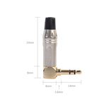 Phích cắm hàn dây tai nghe stereo 3.5mm hình chữ L góc 90 độ hợp kim kẽm, hợp kim kẽm