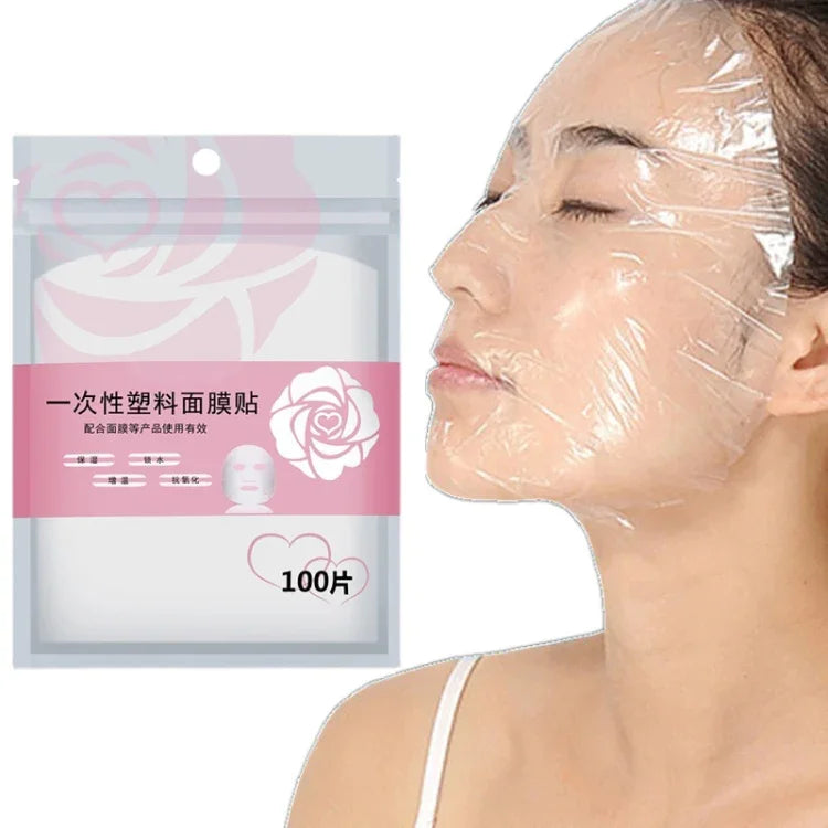 10 gói khẩu trang nhựa dùng một lần cho salon làm đẹp, màng bọc trong suốt
