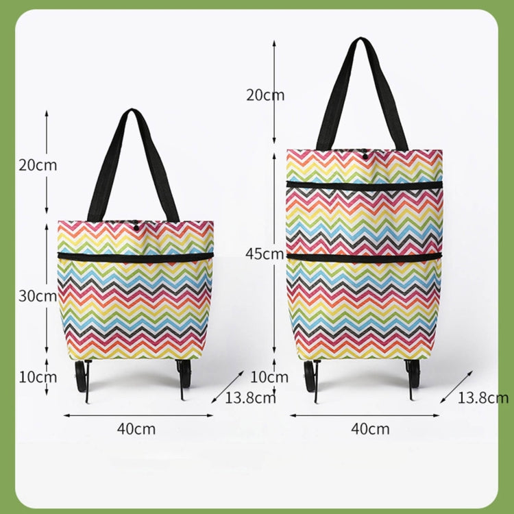 Túi mua sắm vải Oxford 2 trong 1, xe đẩy mua sắm gập được